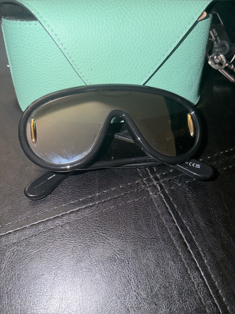 Loewe Black Sunglass Shield with Gold Accents - Picture 4 of 4